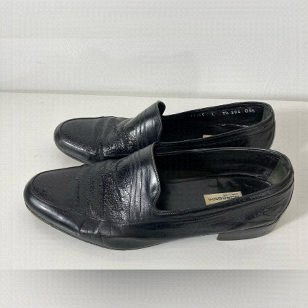 Moreschi Made in Italy Black Leather Loafer Mens Dress Shoes Size 7.5